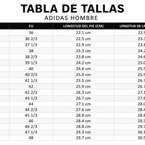 Tabla tallas adidas